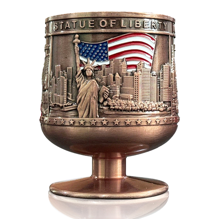 Pewter Chalice Etched New York Skyline Shot Glass (3 Colors)