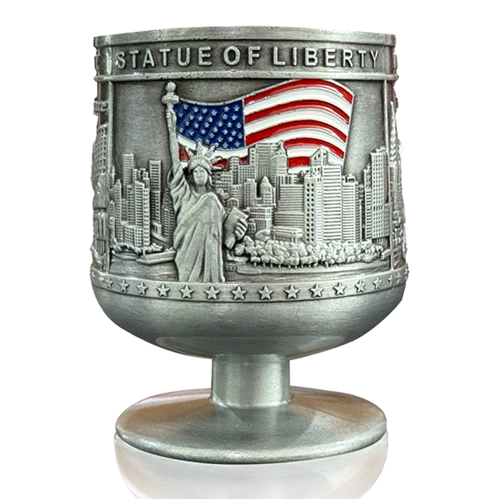 Pewter Chalice Etched New York Skyline Shot Glass (3 Colors)
