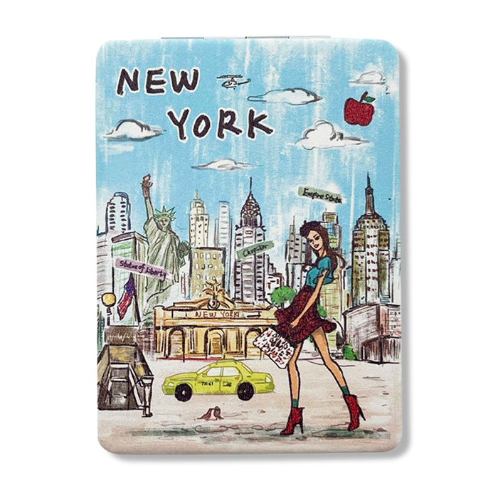 Water Color 'A Day in New York City' Compact Mirror