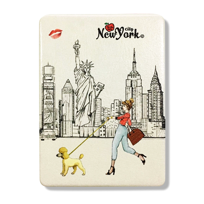 Skyline Walk "NEW YORK" Faux Leather Bound Compact Mirror