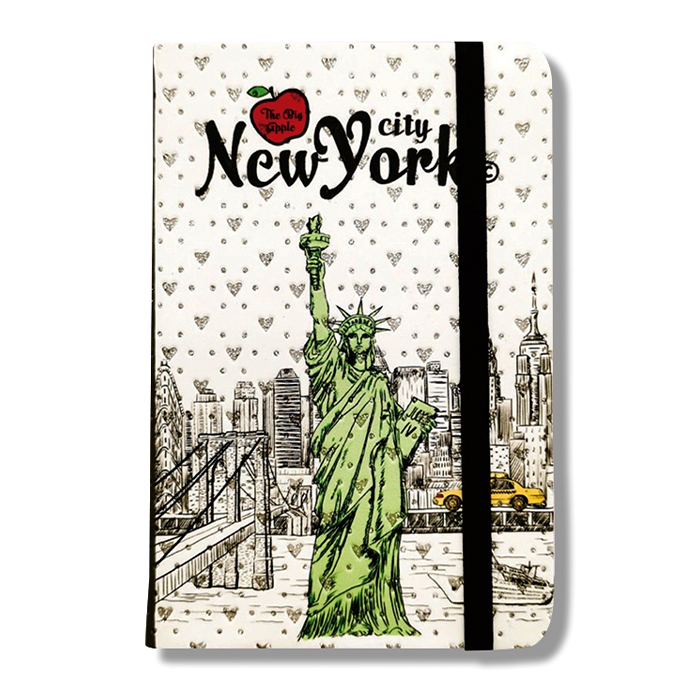 Stone Studded Liberty Skyline New York Journal