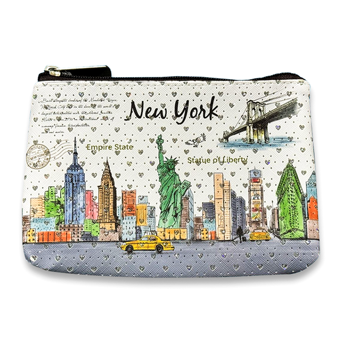 Stone Studded New York Skyline Minimalist Clutch