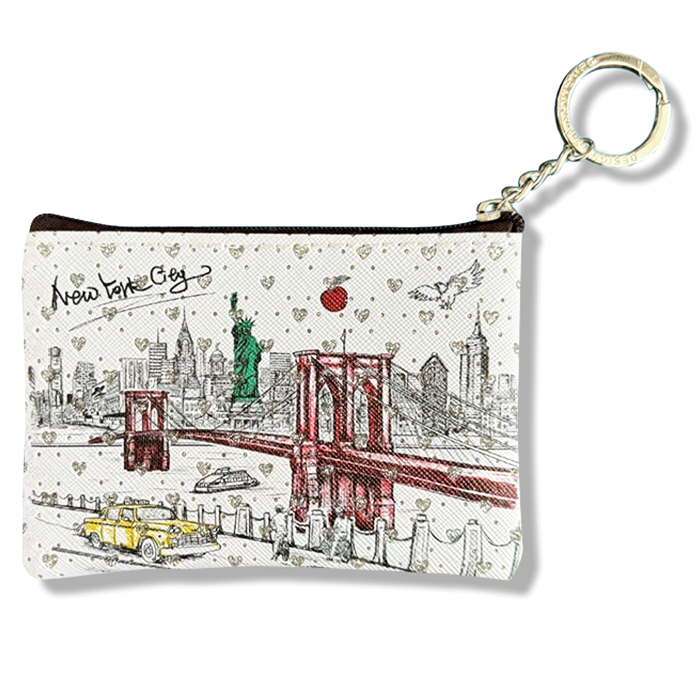 Brooklyn Bridge Stone Studded Zip Pouch