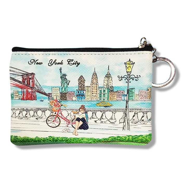Pier NEW YORK CITY Skyline Faux Leather Zip Pouch