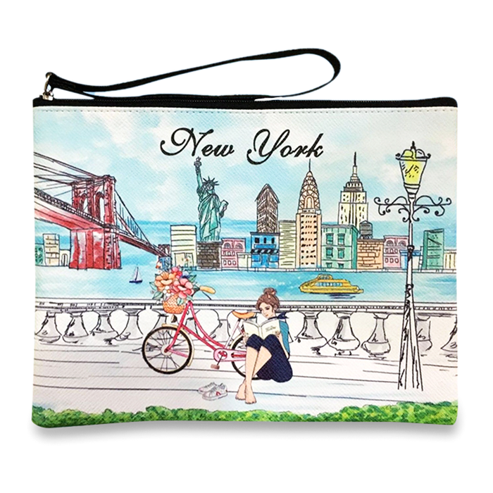 Pier NEW YORK CITY Skyline Large Wristlet Clutch