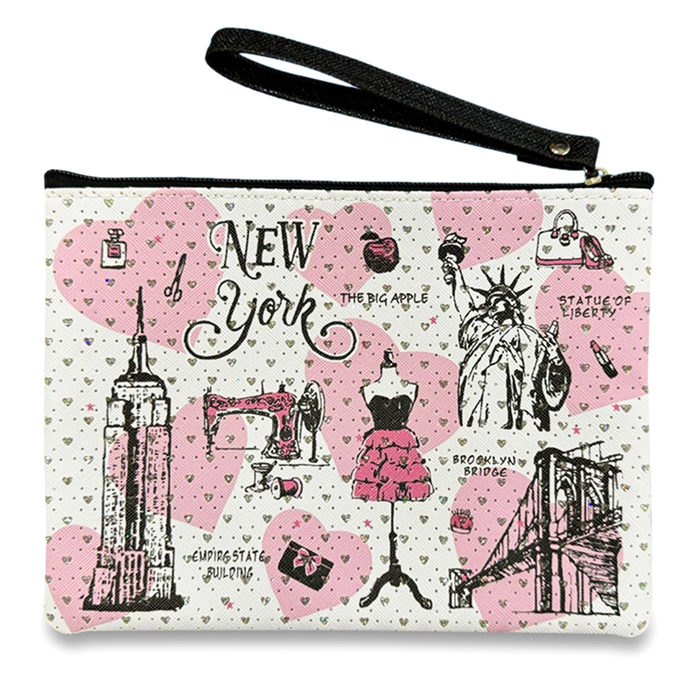 5th Avenue Fashion New York Stone Studded Large Wristlet Clutch