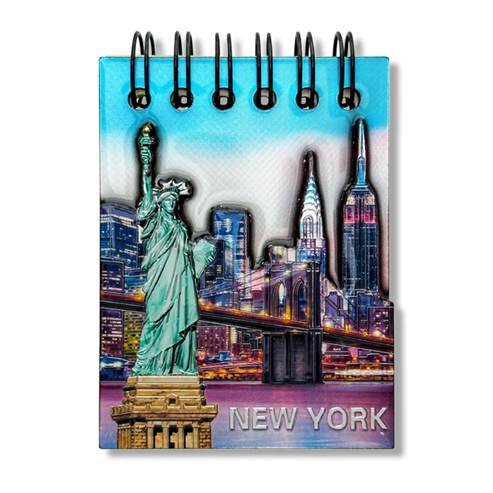 Holographic Sunrise New York Skyline Mini Note Magnet