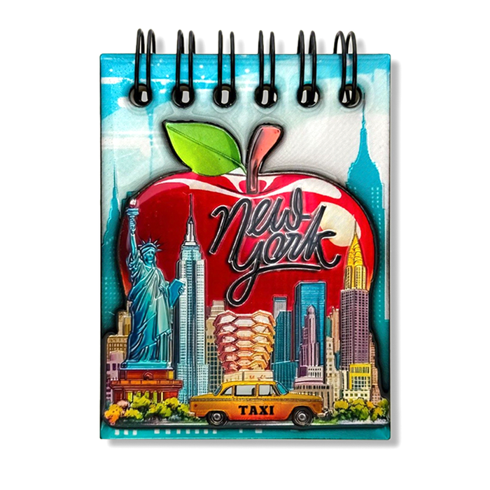 Holographic 3D Big Apple Skyline Mini Notepad Magnet