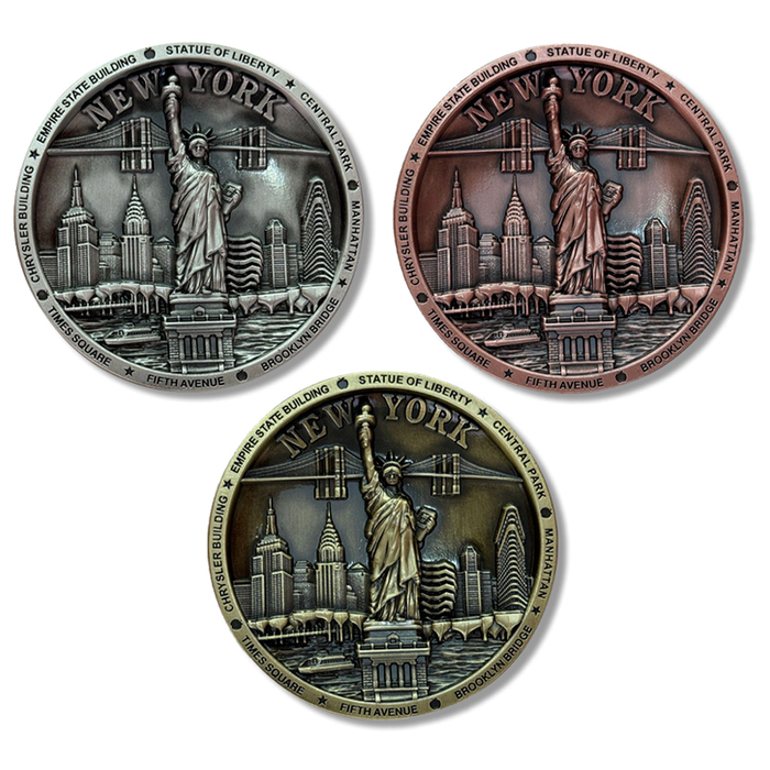 Liberty Skyline Pewter Fridge Magnet Set (3 Colors)