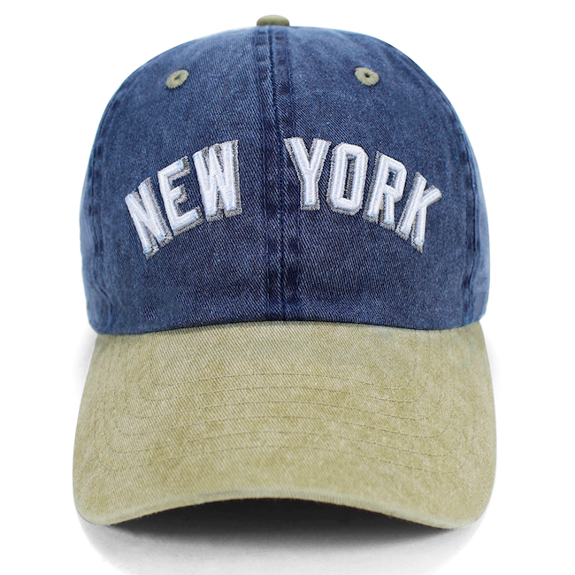 Navy-Olive Vintage New York Hat (Adjustable Buckle)