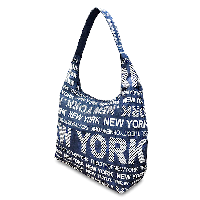Denim Puff Print New York Handbag (18x13in)
