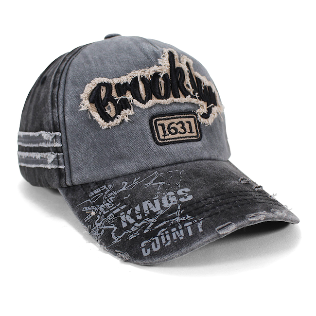 Distressed "Kings County" Brooklyn Cap | Adjustable Brooklyn Hat (4 Colors)