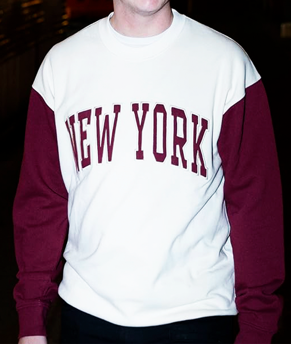 Dual Blend Embroidered New York Sweatshirt (2 Colors) | New York Crewneck