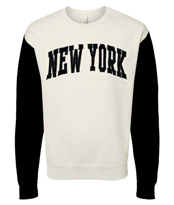 Dual Blend Embroidered New York Sweatshirt (2 Colors) | New York Crewneck