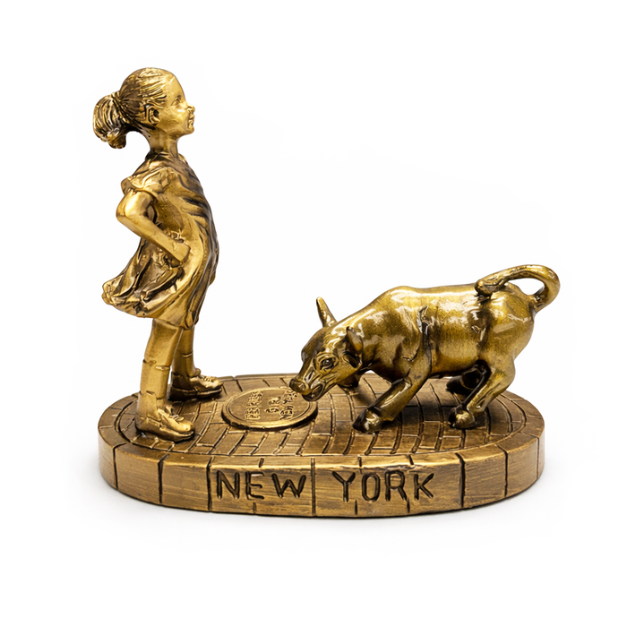 Fearless Girl & The Bull of New York — Confrontation Mini Statue