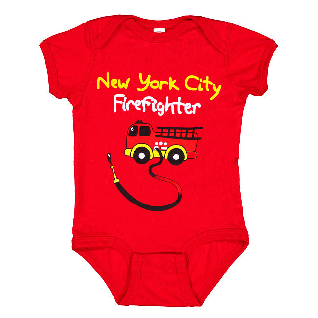 Red New York Firefighter Onesie baby One-Piece