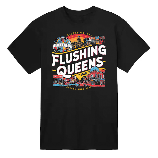 Retro Flushing Queens T Shirt (6 Sizes) | Queens Shirt