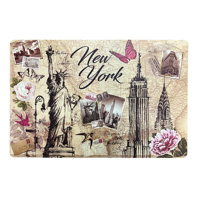 Rustic Floral Feminine New York Kitchen Mat Souvenir (17x11in)