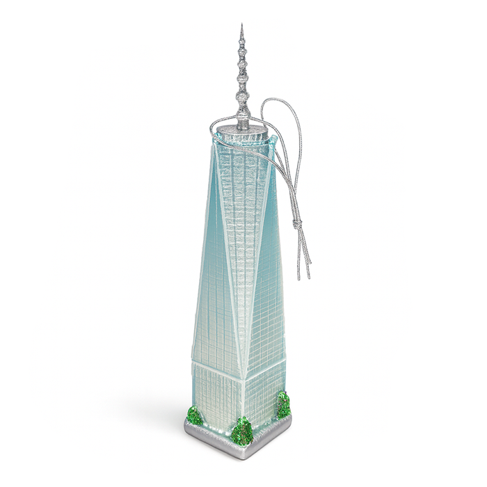 One World Trade Center Glass Ornament – Hand-Blown NYC Landmark