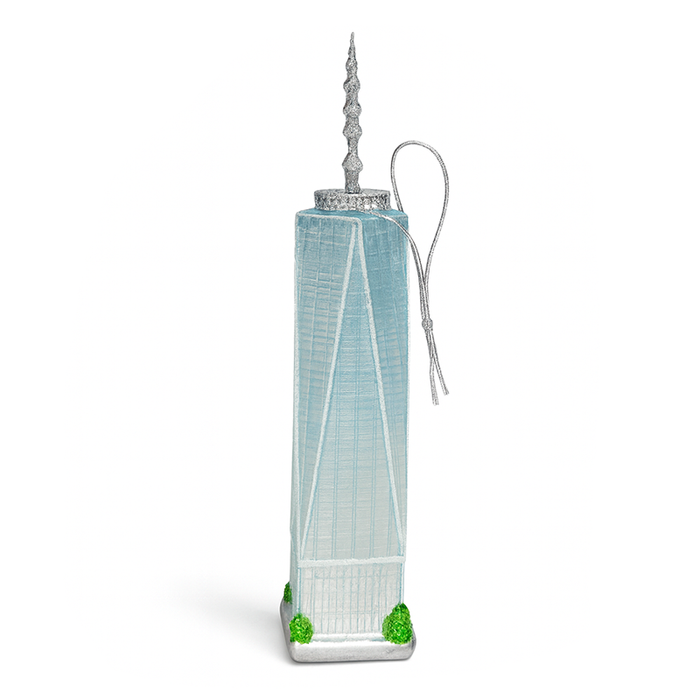 One World Trade Center Glass Ornament – Hand-Blown NYC Landmark