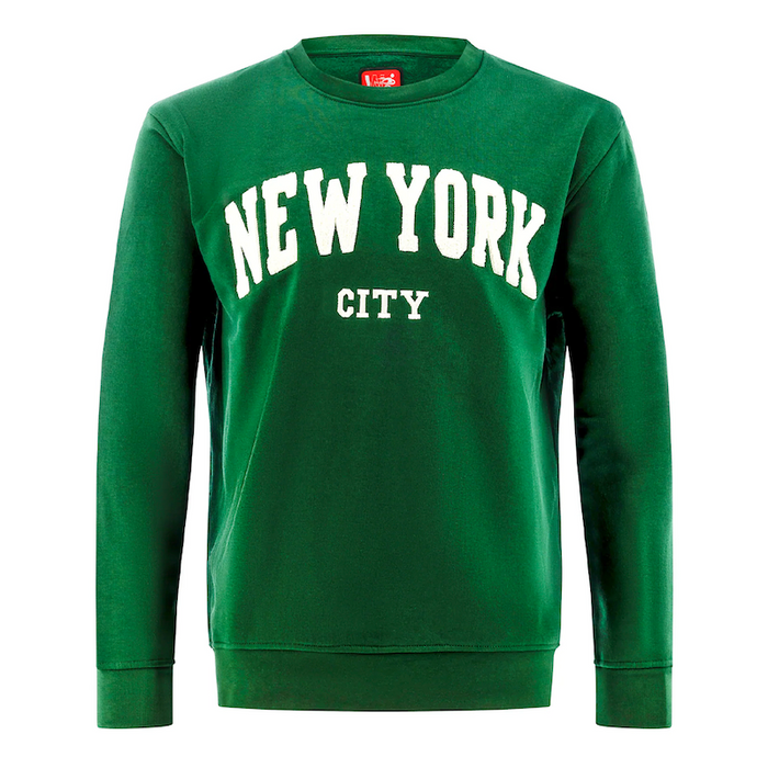 NEW YORK CITY Chenille Applique Pullover Sweatshirt (5 Colors)