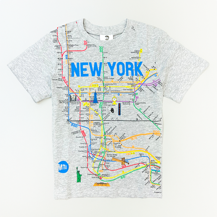 Kid's Licensed MTA T-Shirt | NYC Subway Map Shirt (3 Colors)[Ages 2 to 16]