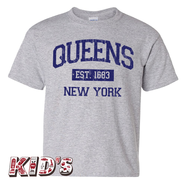 Kid's Vintage Est. 1683 QUEENS Shirt (3 Colors) (Ages 3 to 14+)