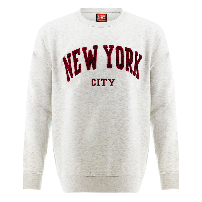 NEW YORK CITY Chenille Applique Pullover Sweatshirt (5 Colors)