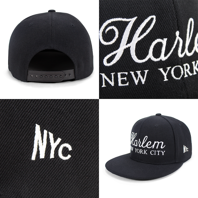 Black HARLEM New York City Snapback Hat (Adjustable)