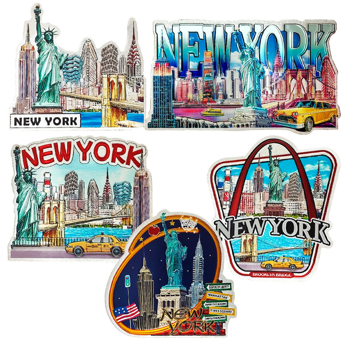 Assorted Holographic NEW YORK Magnet Set (5-Pieces)
