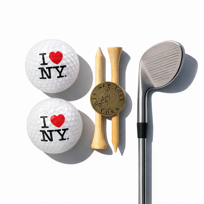 I ❤️ NY Golf Gift Set — 2 Balls + Tees + Ball Marker
