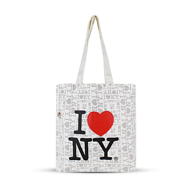 Long Handle "I Love NY" Monograms Canvas New York Totebag | NY Purse | New York Handbag (17x14in)