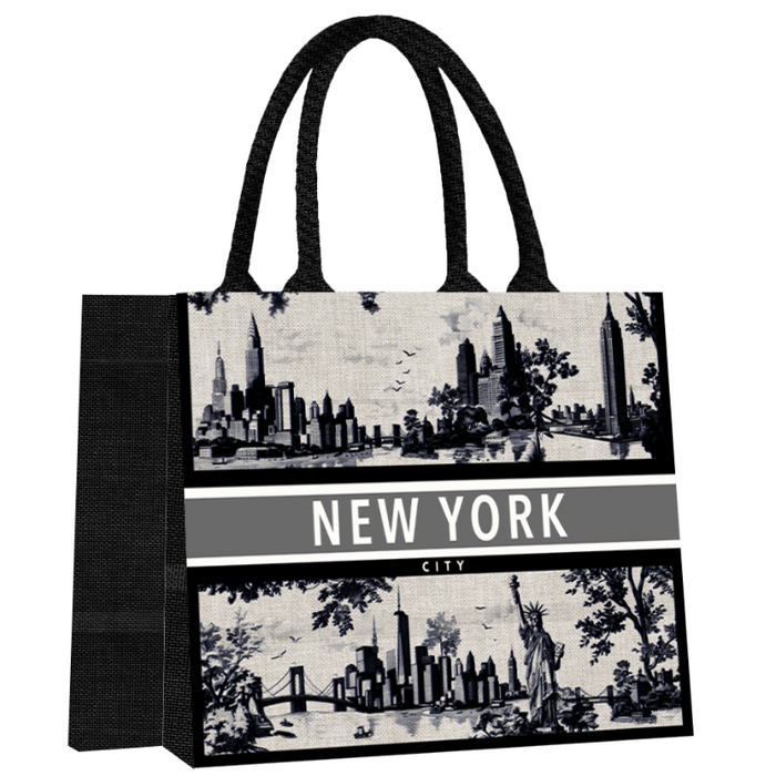 NEW YORK CITY SKYLINE COTTON BOOK TOTE