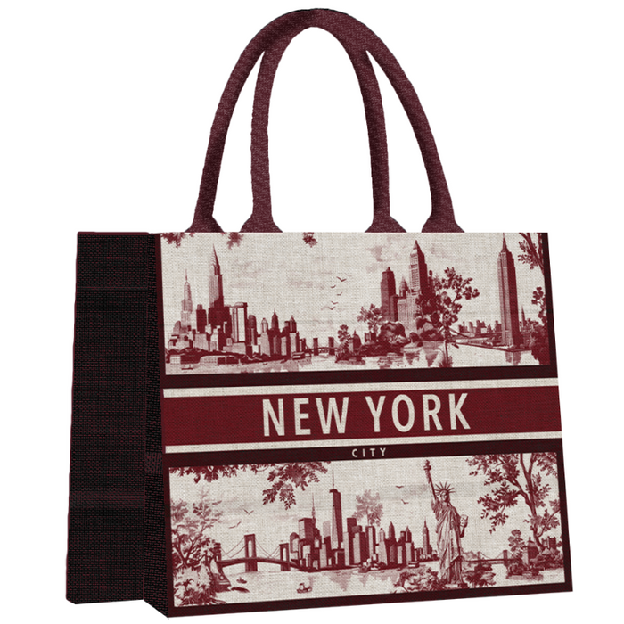 NEW YORK CITY SKYLINE COTTON BOOK TOTE