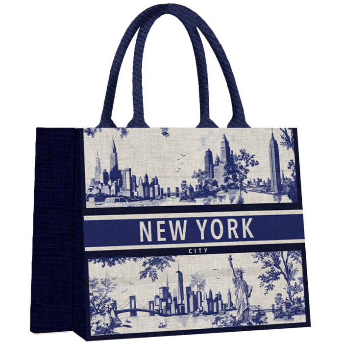 NEW YORK CITY SKYLINE COTTON BOOK TOTE