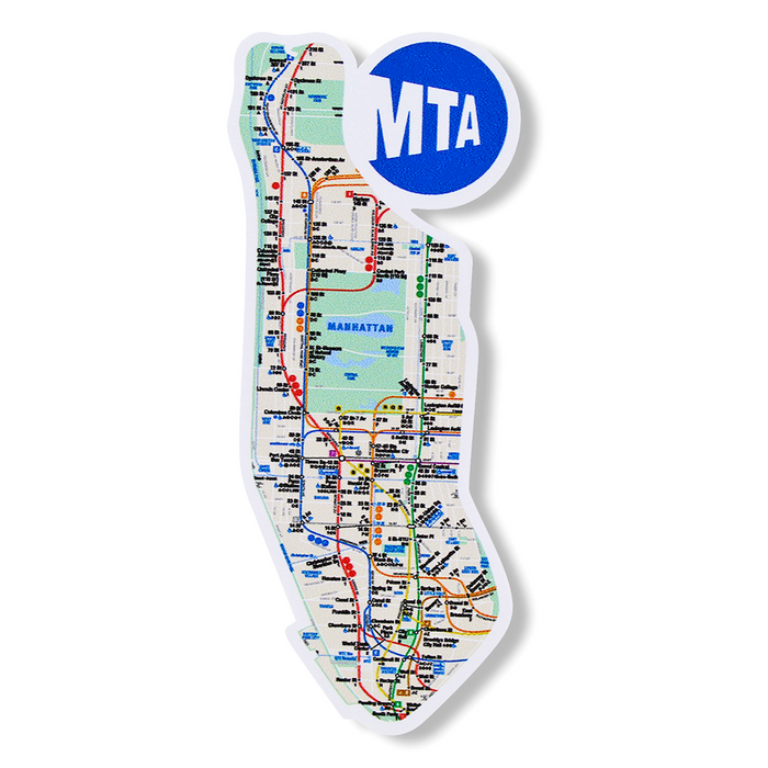 Official Die-Cut Manhattan MTA Map Sticker