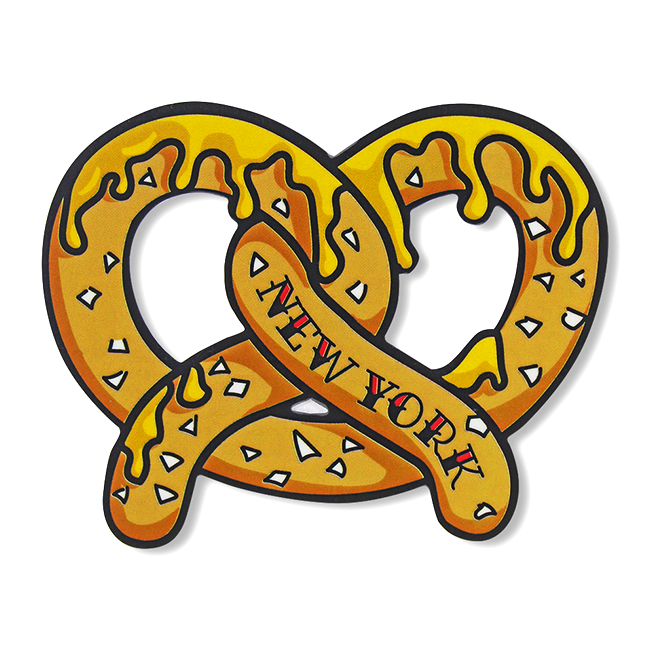 New York Soft-Pretzel w/ Mustard Die-Cut Vinyl Sticker