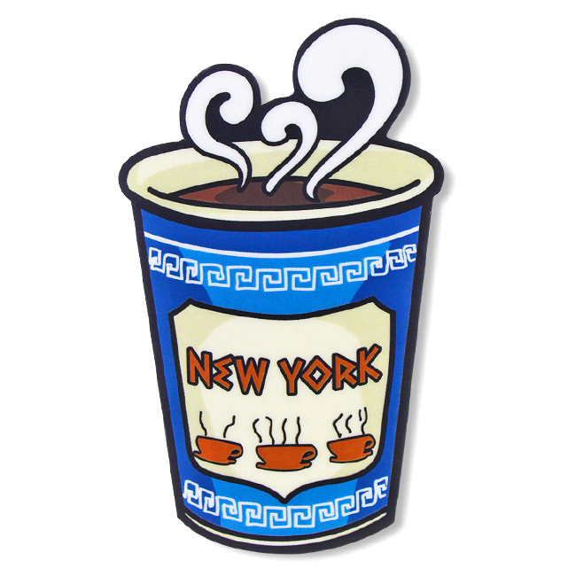 'The Anthora' New York Coffee Cup Die-Cut Sticker