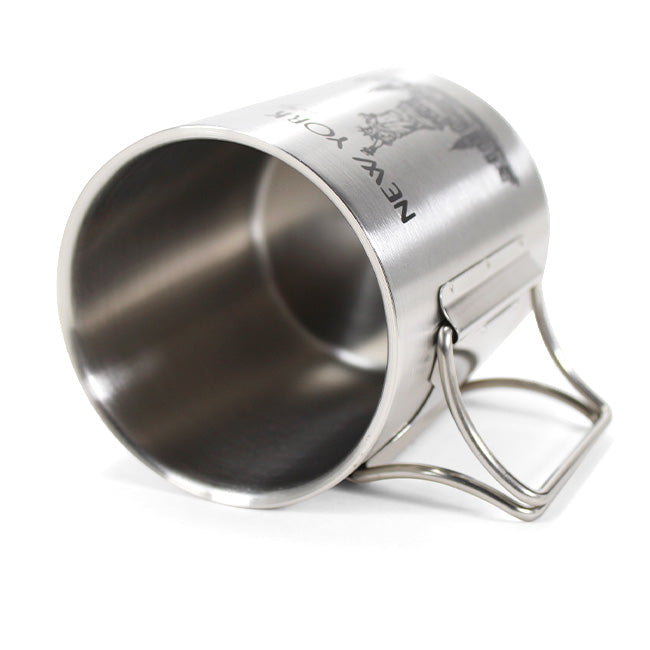 Stainless Steel Liberty Travel Mug w/ Folding Handles | NYC Mug