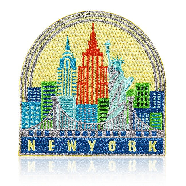 Sunset Skyline Pastel Embroidered New York Patch