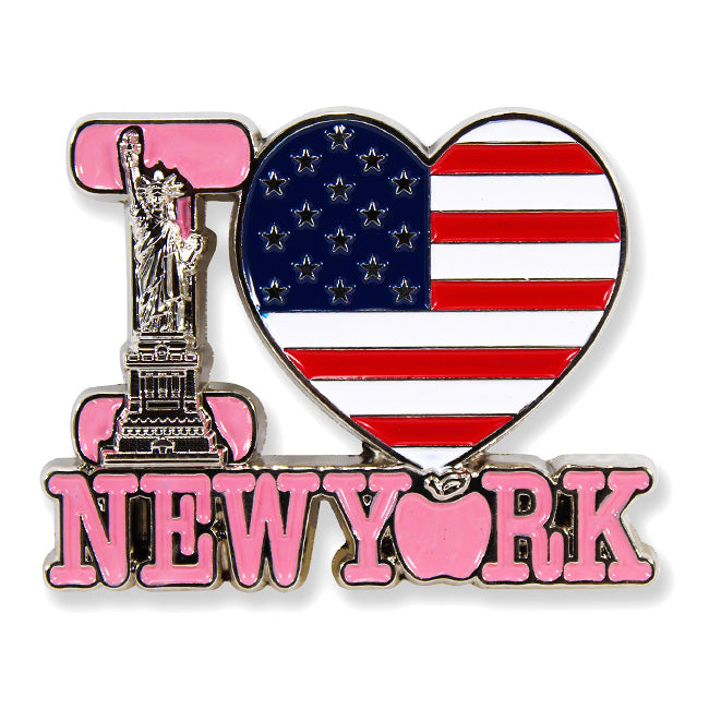 Patriotic "I Love NEW YORK" Full Metal Fridge Magnet (3 Colors)