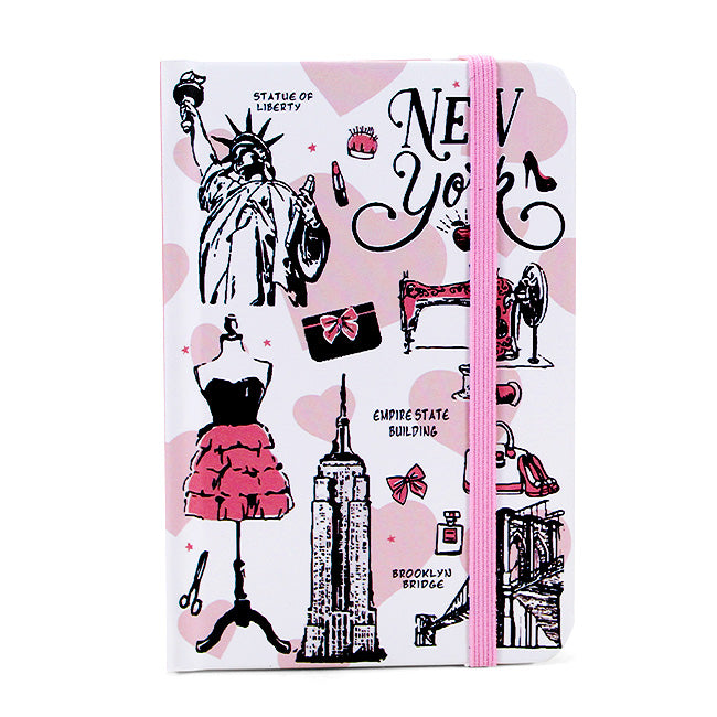 Lined Pink Fifth Avenue Fashion New York Notebook (3 Sizes)