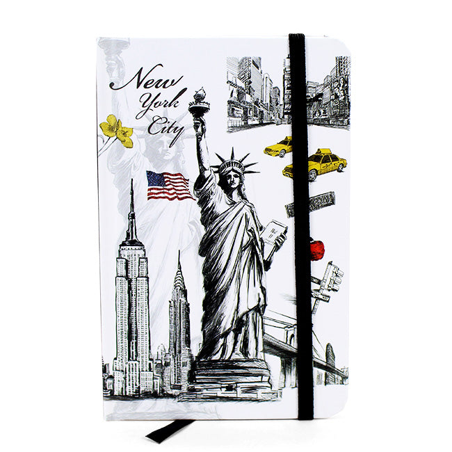 Lined Sketch Statue of Liberty & Monuments of New York Notebook (3 Sizes)