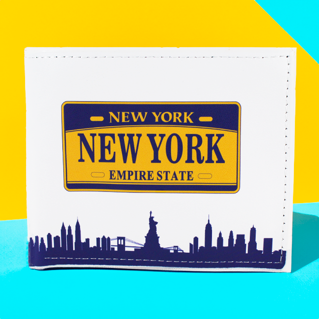 License to Style: New York Inspired Unisex Wallet in White