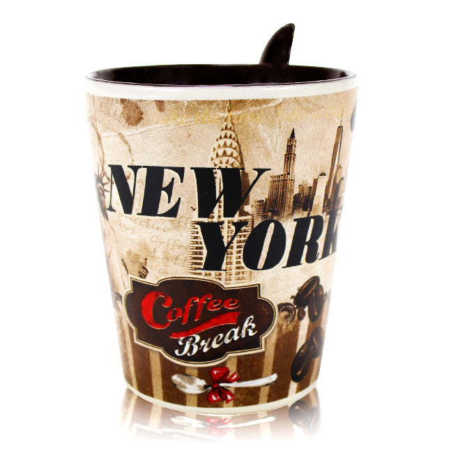 12oz. Coffee Shop New York Spoon Mug | NYC Mug