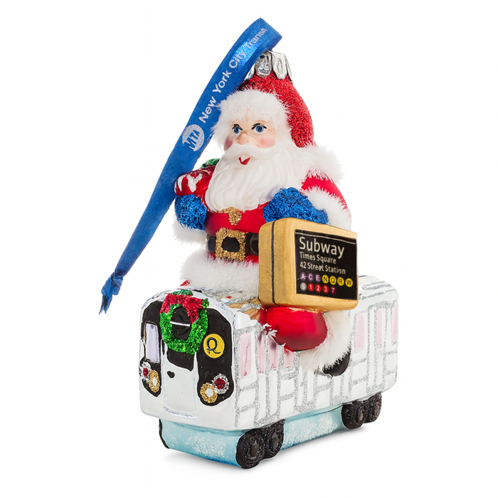 Santa on the Subway™ – New York City MTA Glass Ornament