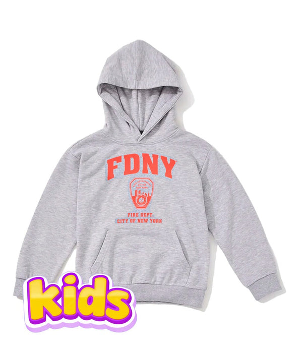 Official Kid's FDNY Hoodie Grey & Red | FDNY Shop