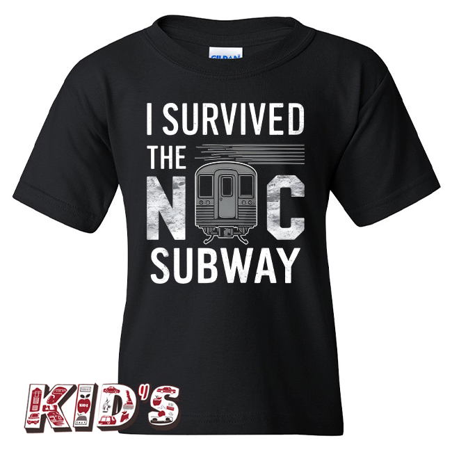 Kid's Original "I Survived The NYC Subway" T Shirt (6 Sizes) (Ages 3 to 14+)