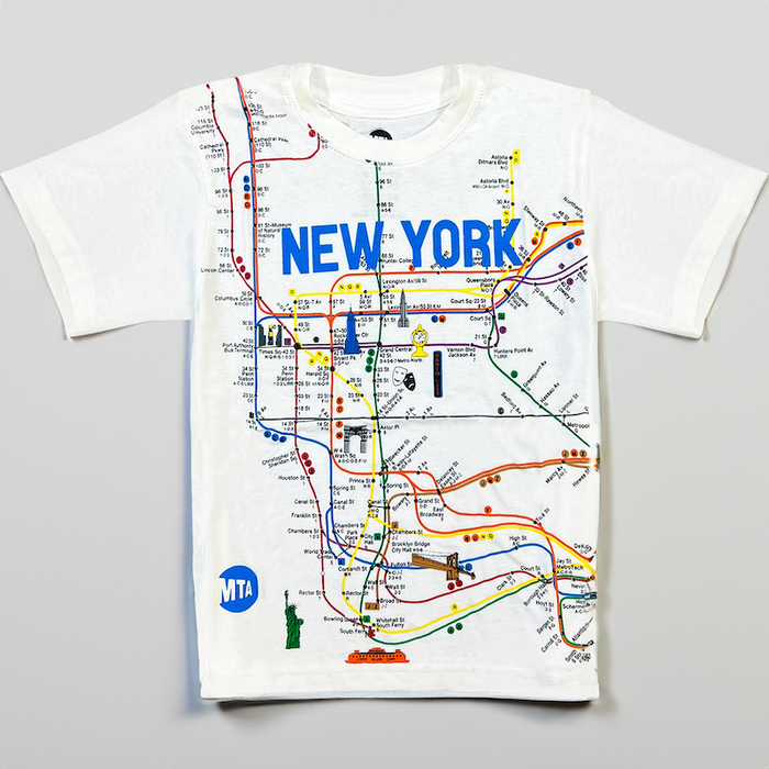 Kid's Licensed MTA T-Shirt | NYC Subway Map Shirt (3 Colors)[Ages 2 to 16]