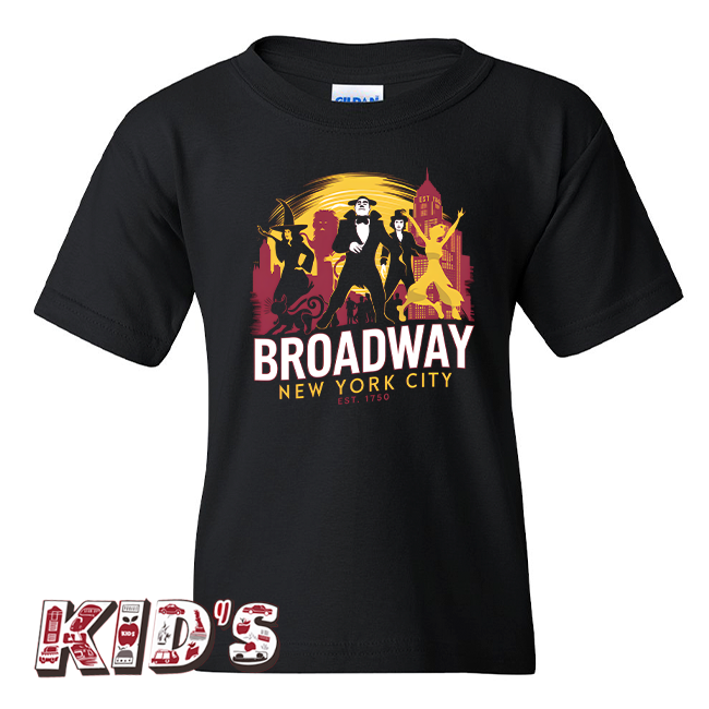 Kid's Broadway NYC EST. 1750 T Shirt (6 Sizes) (Ages 3 to 14+)